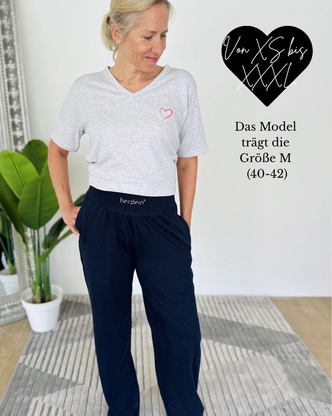 Herzlein® Lounge Hose in Navy Blau