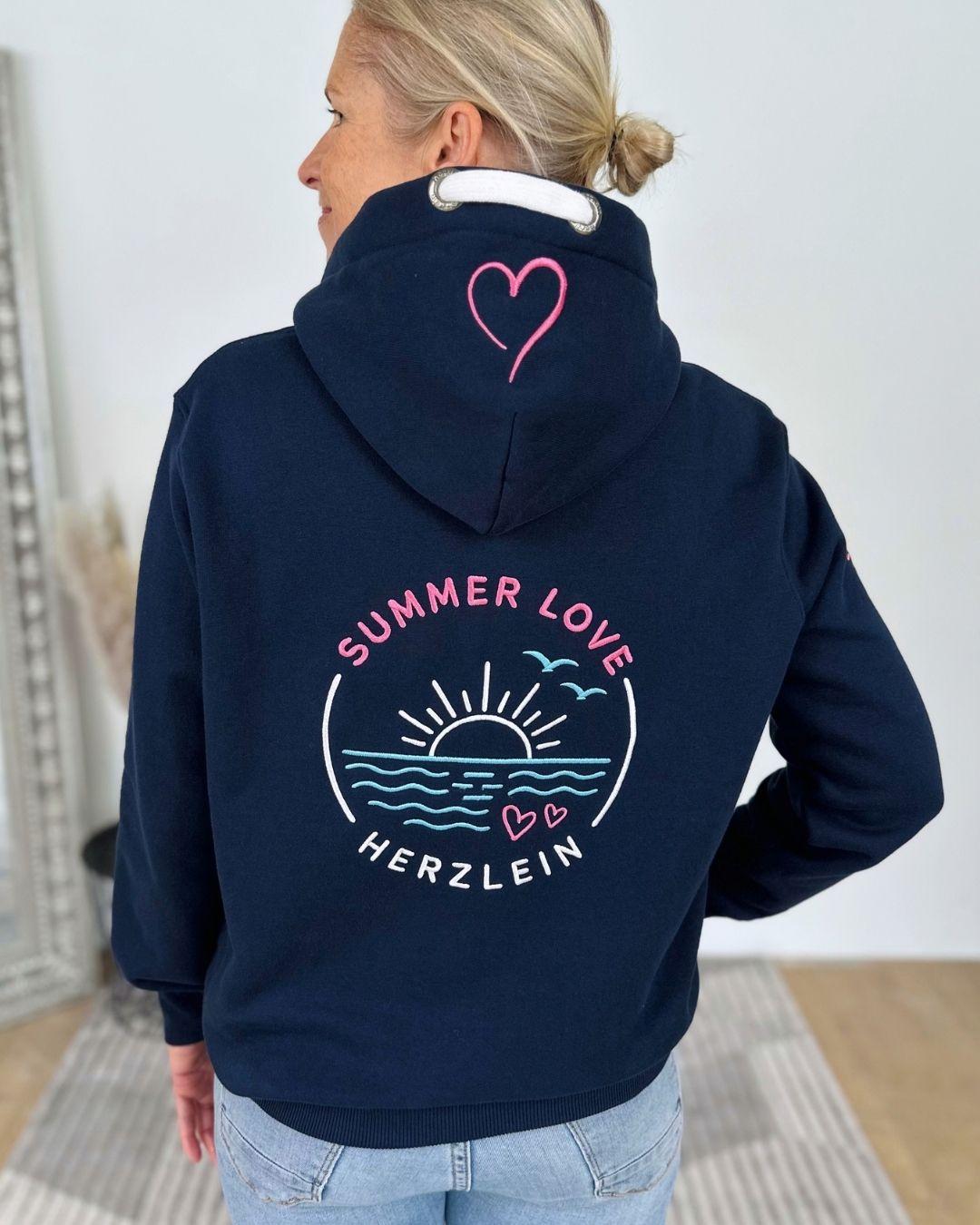 Herzlein® Sweatjacke "Summer Love" in Navy Blau