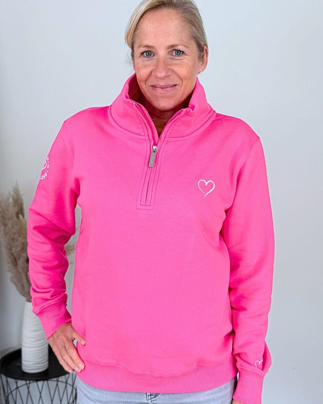 Herzlein® Sweatshirt mit Reißverschluss in Pink