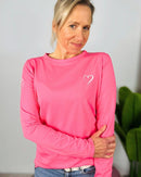 Herzlein® Longsleeve-Shirt mit Herzchen in Pink