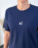 Herzlein® T-Shirt Essentials - "HI 🤍" in Navy