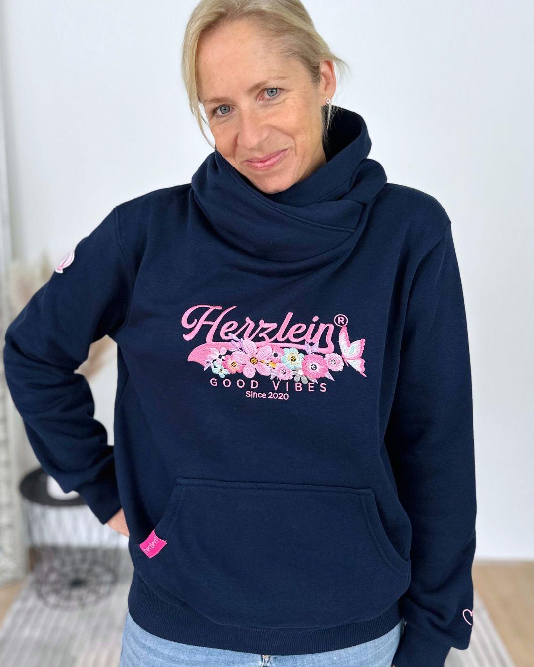 Herzlein® Hoodie "Vintage" in Navy