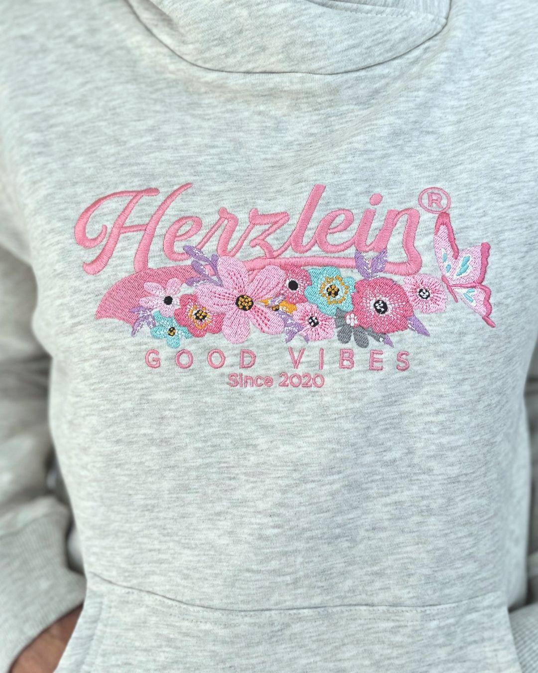 Herzlein® Kuschel Hoodie "Vintage" in Grau meliert