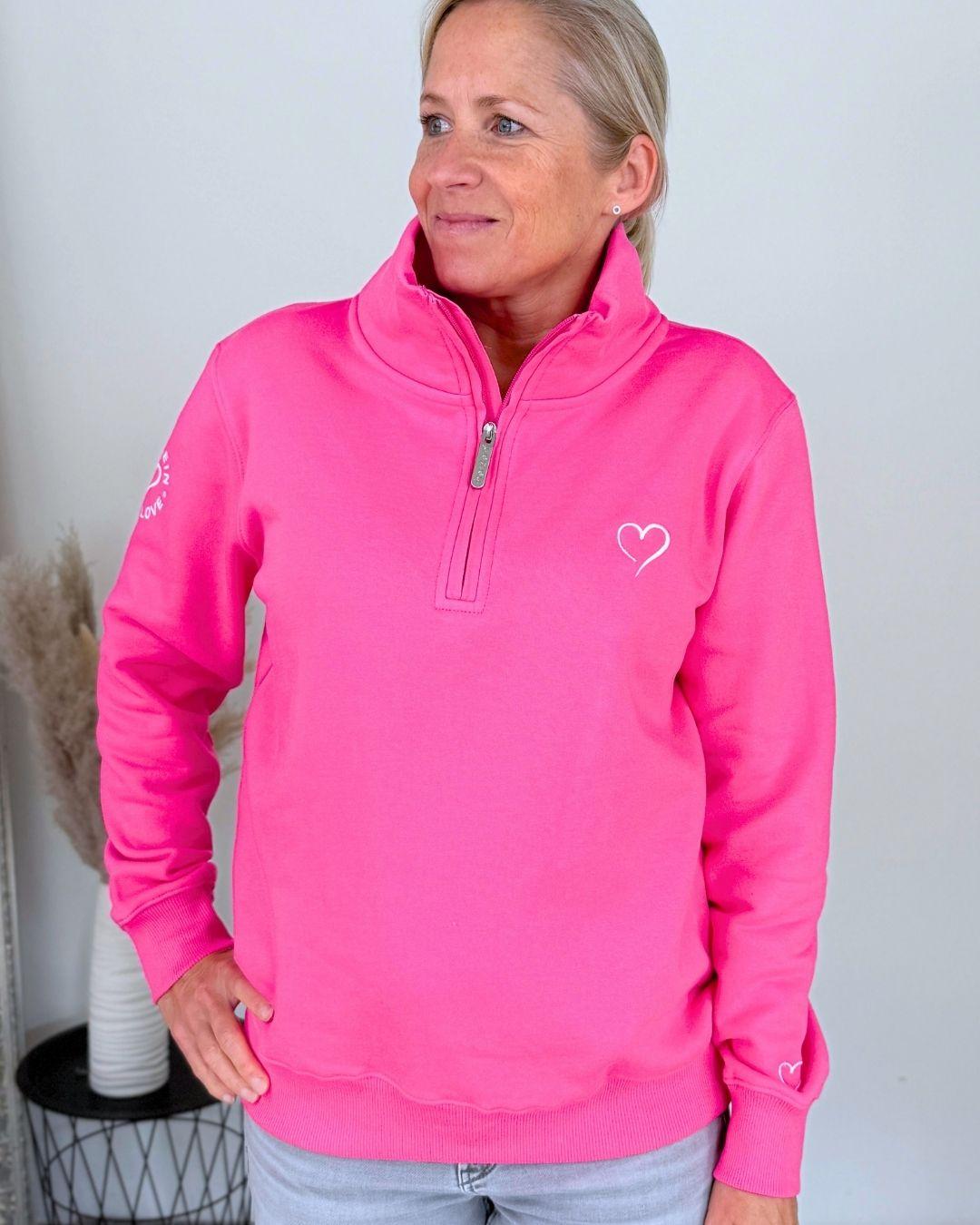 Herzlein® Sweatshirt mit Reißverschluss in Pink