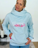 Herzlein® Hoodie "Vintage" in Hellblau meliert