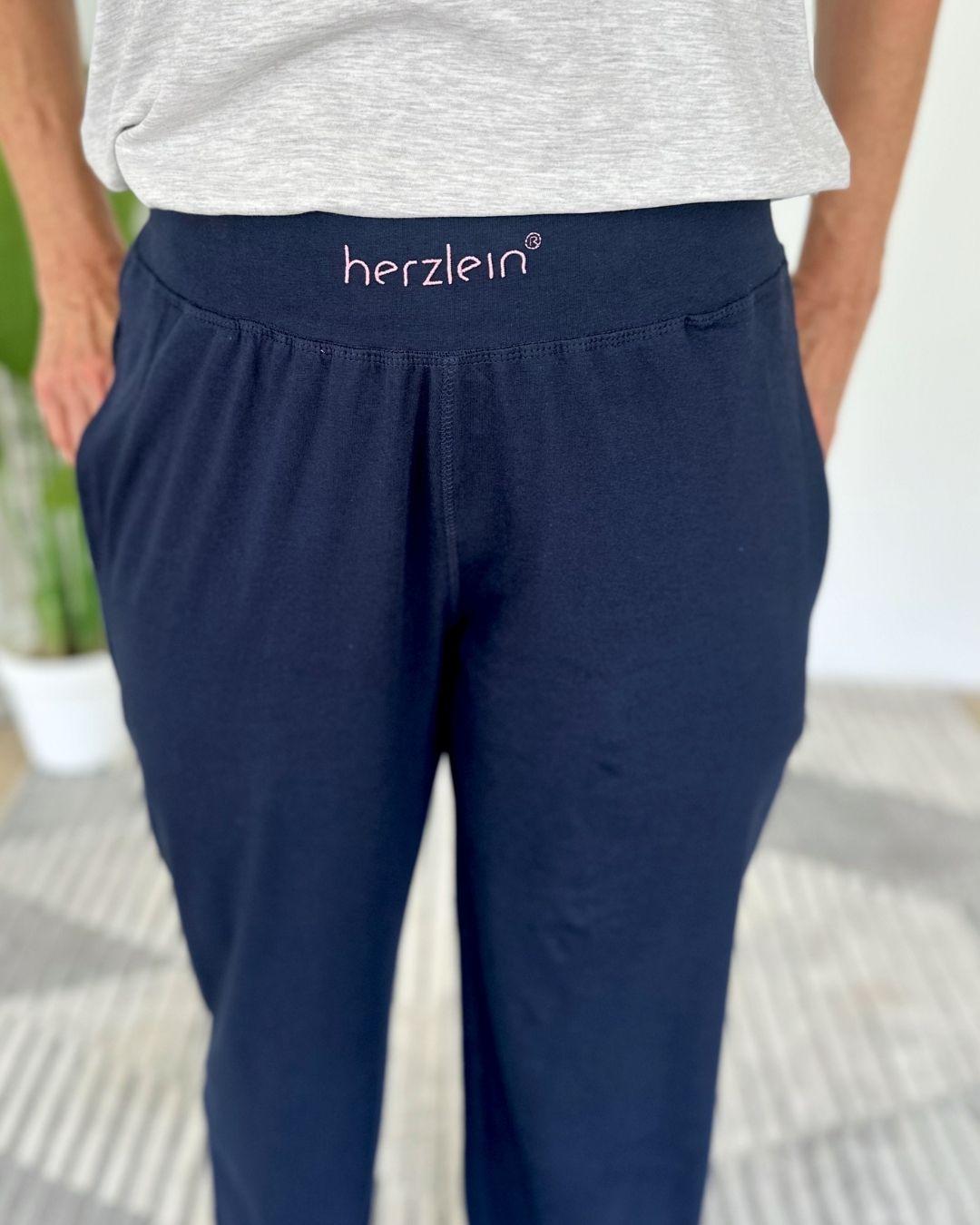 Herzlein® Lounge Hose in Navy Blau