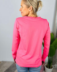 Herzlein® Longsleeve-Shirt mit Herzchen in Pink