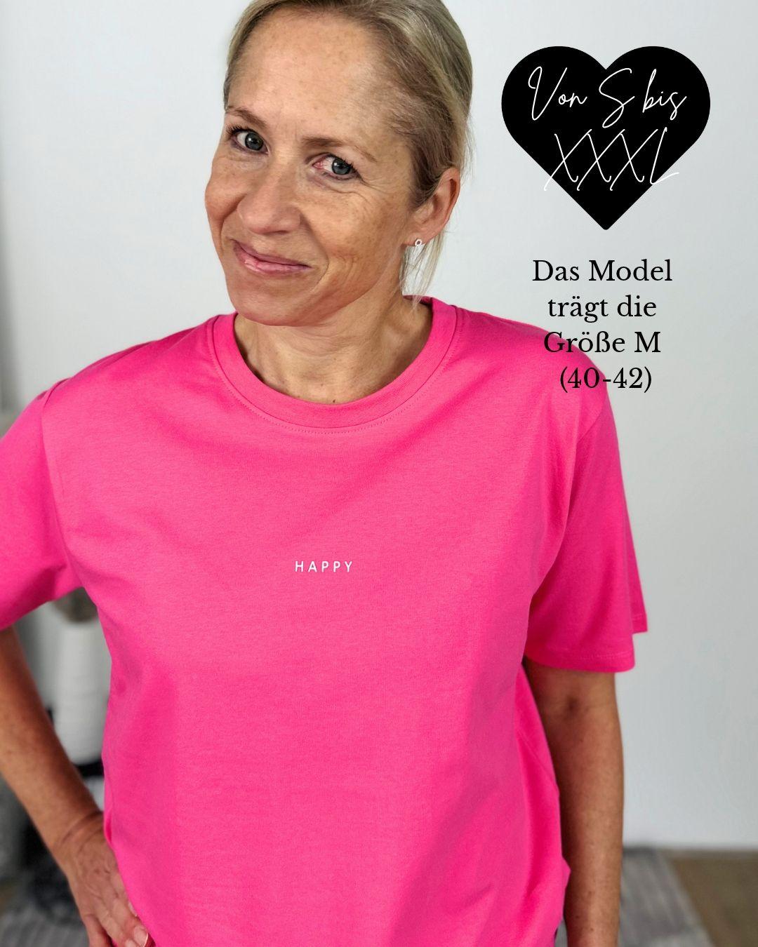 Herzlein® T-Shirt Essentials - "HAPPY" in Pink