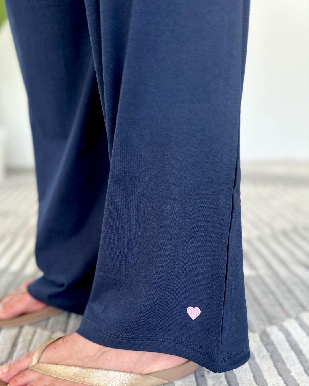 Herzlein® Lounge Hose in Navy Blau