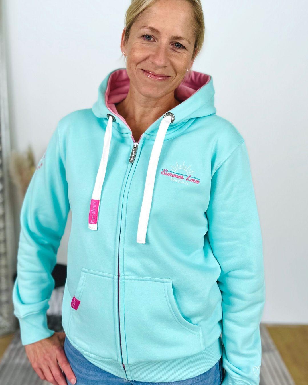 Herzlein® Sweatjacke "Summer Love" in Mint