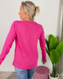 Herzlein® Longsleeve-Shirt mit Herzchen in Pink