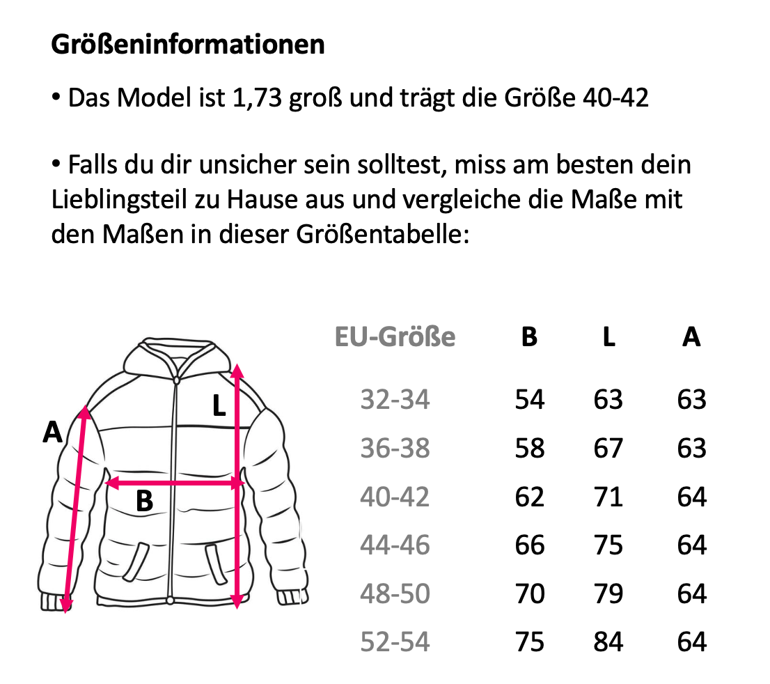 Größentabelle