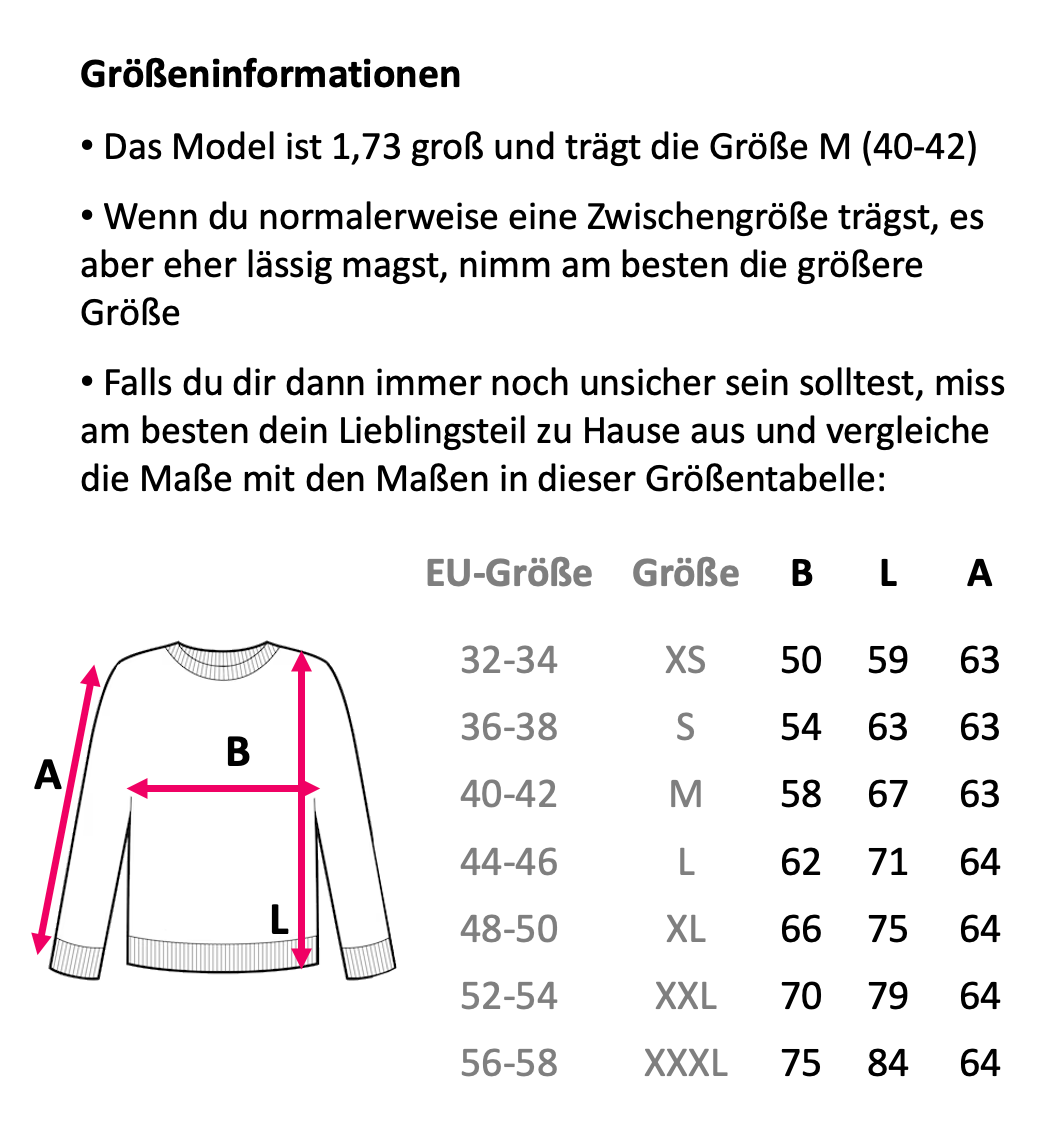 Größentabelle
