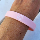 Herzlein Armbändchen aus Silikone in Rosa mit Smiley Smily