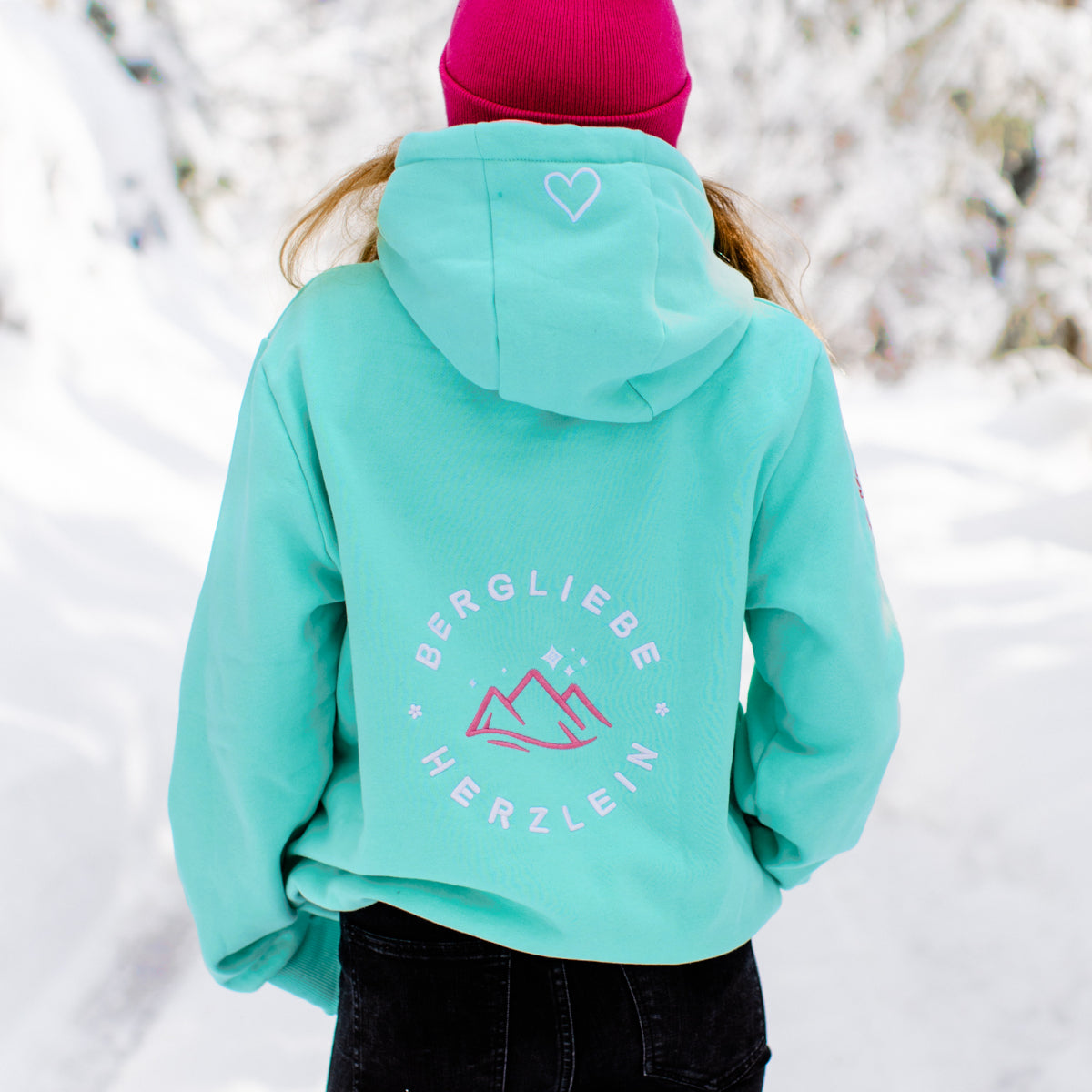 Herzlein® Hoodie "Bergliebe" in Mint