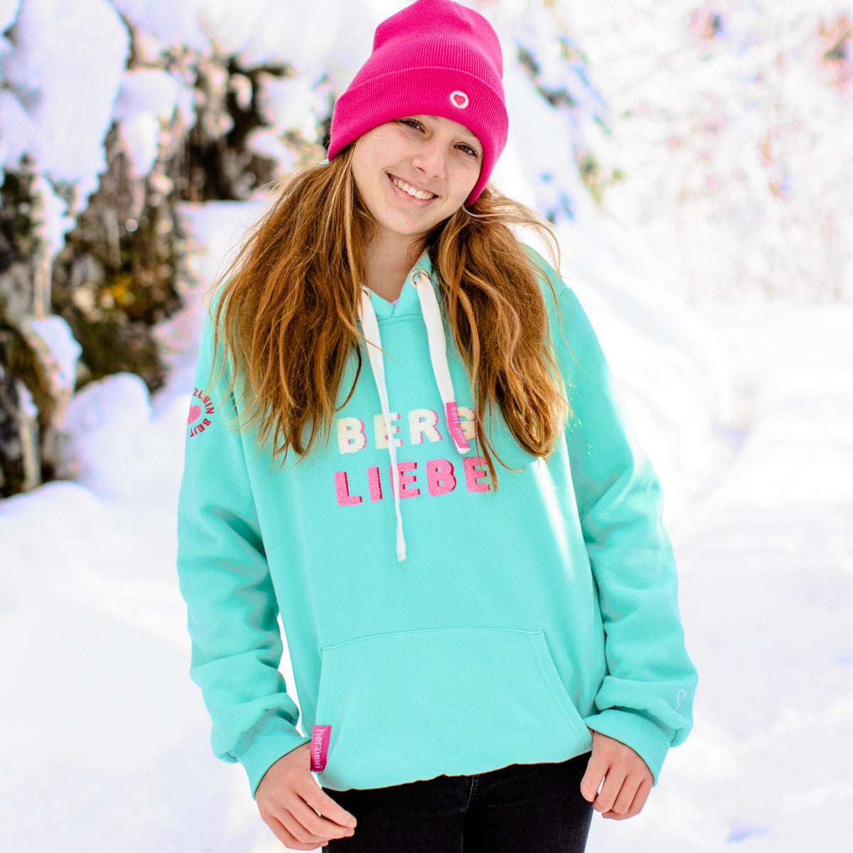 Herzlein® Hoodie "Bergliebe" in Mint