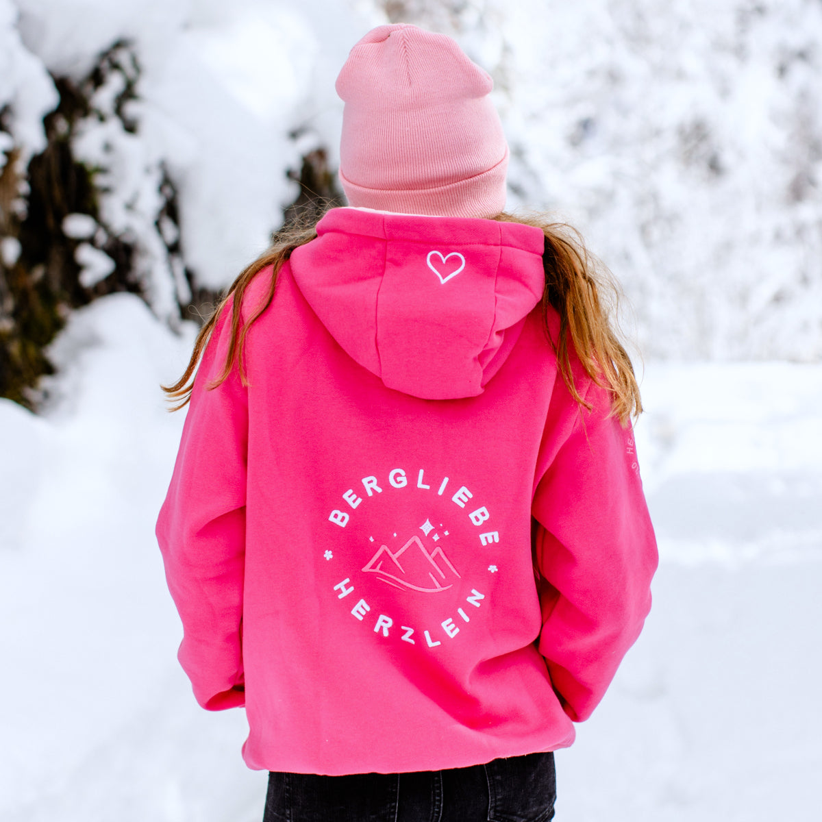 Herzlein® Hoodie "Bergliebe" in Pink