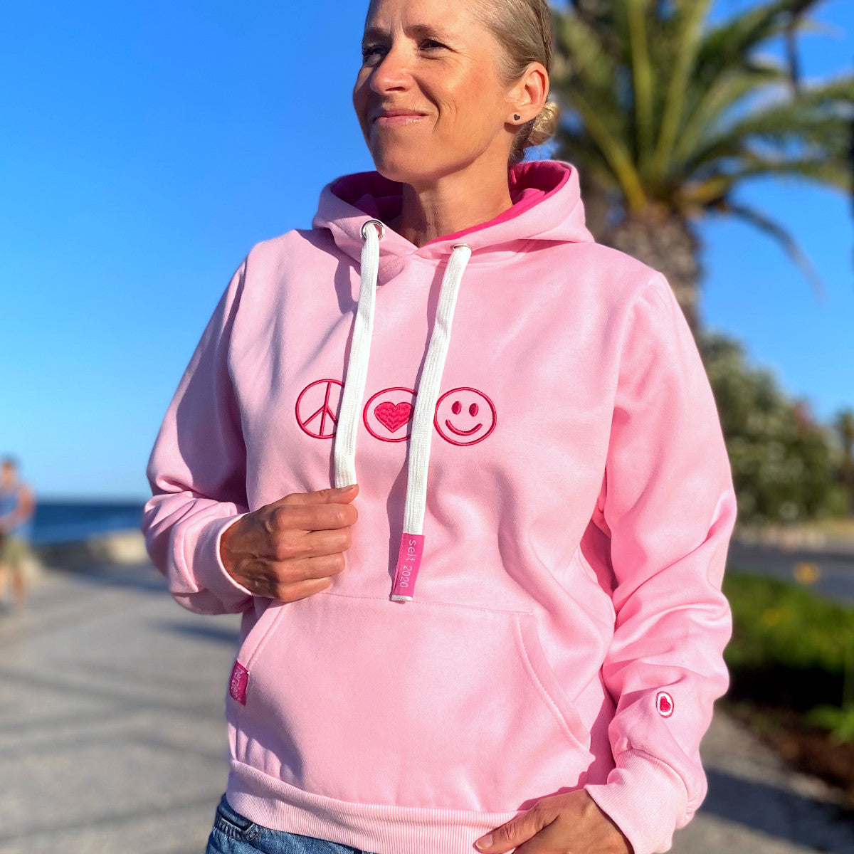 Herzlein® Hoodie PEACE in Rosa