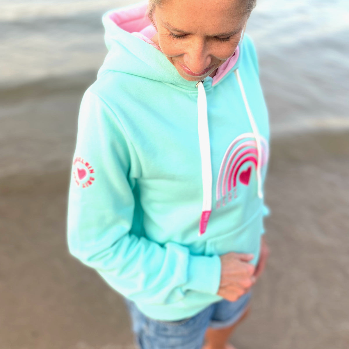 Herzlein® Hoodie "Rainbow" in Mint