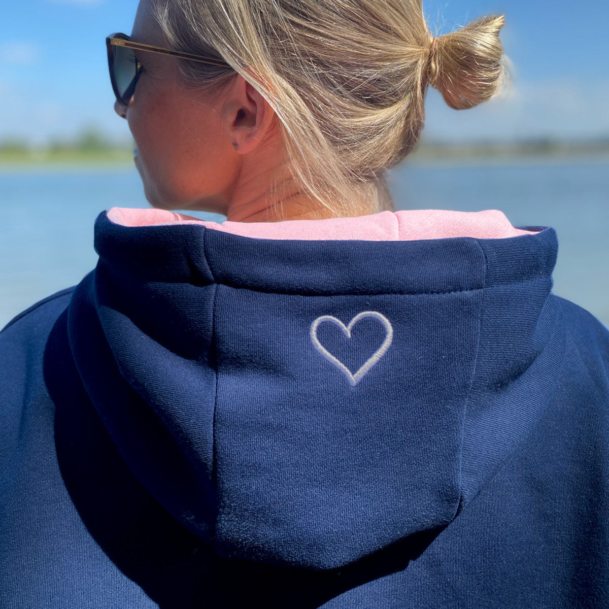 Herzlein® Hoodie "Strand - Meer - Sonne" in Navy Blau