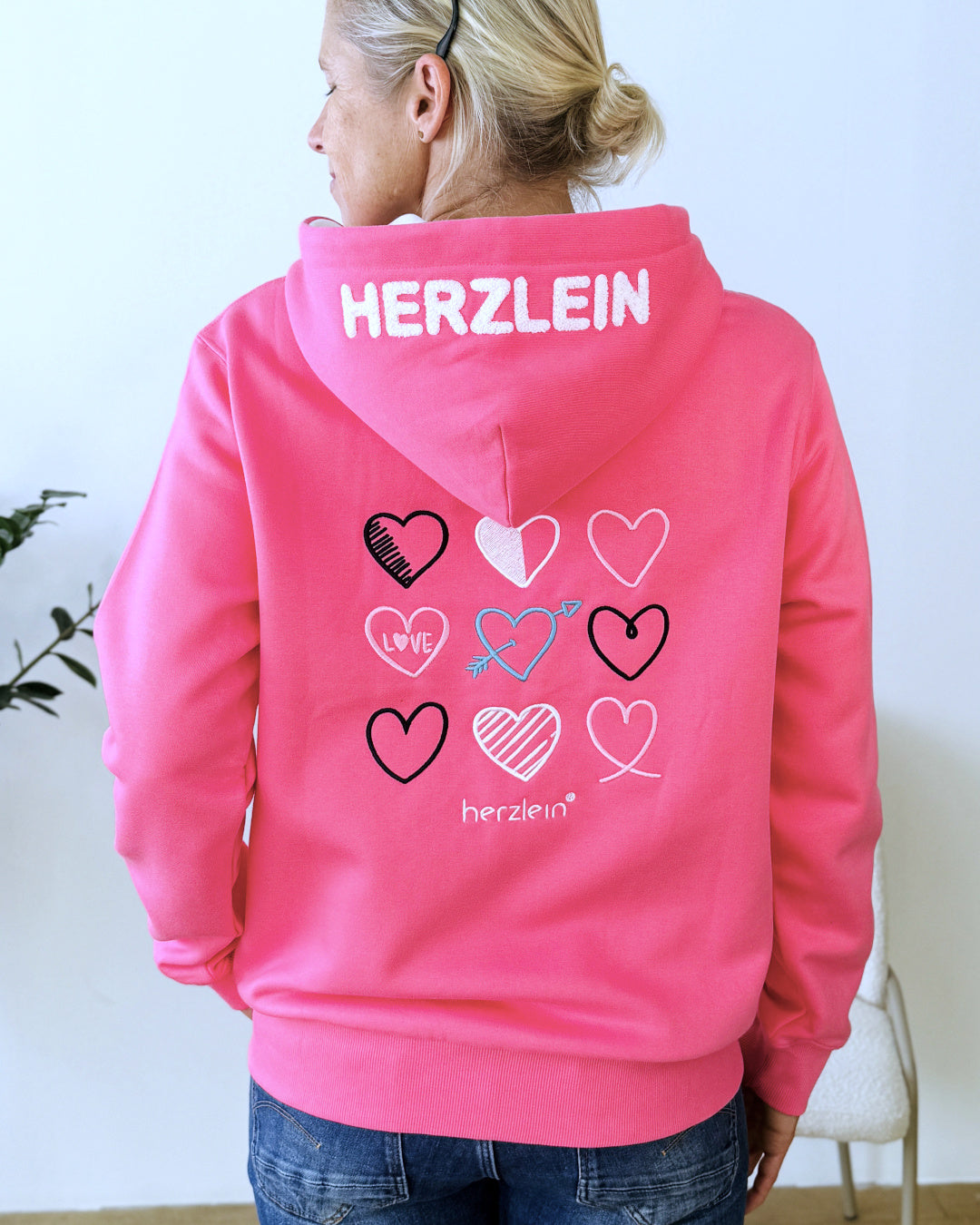 Herzlein® Sweatjacke "Love Hearts" in Pink