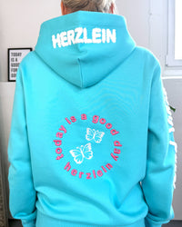 Herzlein® Hoodie "Good Vibes" in Türkis