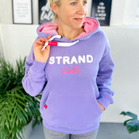 Herzlein Hoodie Srandliebe in Lavendel Kapuzenpullover aus Baumwolle strand und meer