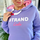Herzlein Hoodie Srandliebe in Lavendel Kapuzenpullover aus Baumwolle strand und meer