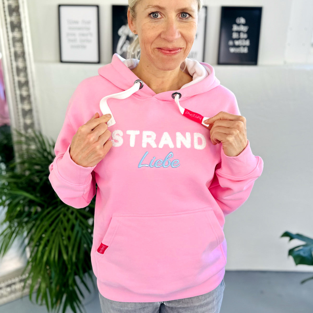 Herzlein® Hoodie "Strandliebe" in Rosa