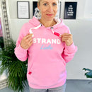 Herzlein Hoodie Srandliebe in Rosa Kapuzenpullover aus Baumwolle strand und meer