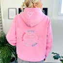 Herzlein Hoodie Srandliebe in Rosa Kapuzenpullover aus Baumwolle strand und meer