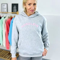 Herzlein® Hoodie in Hellgrau meliert