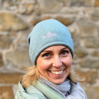 Herzlein® Beanie Mütze Strickmütze aus Kaschmir Cashmere und mit edlem Stern Stick für Damen Frauen Mädchen in Petrol