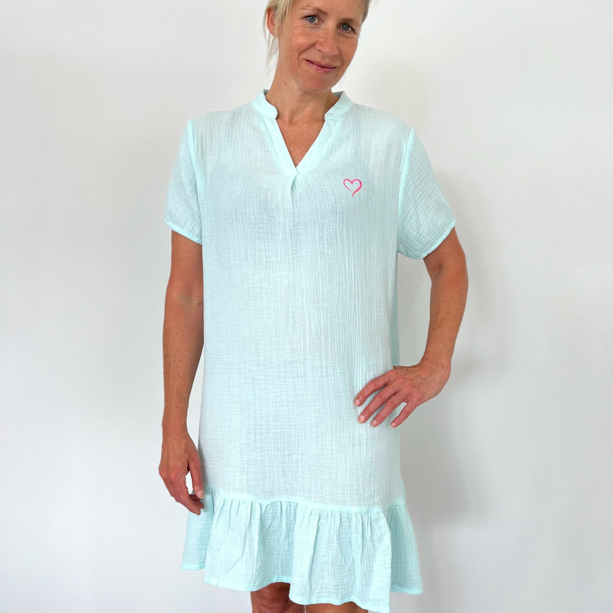 Herzlein® Musselin Sommerkleid in Soft Mint