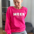 Herzlein® Sweater aus Baumwolle Sweatshirt Pullover für Damen Pulli mit Frottee Stick MEER DAVON in Pink