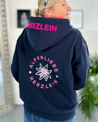 Herzlein® Sweatjacke "Alpenliebe" in Navy Blau