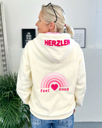 Herzlein® Sweatjacke "Feel Good" in Creme