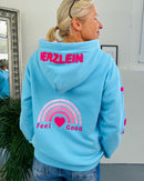 Herzlein® Sweatjacke "Feel Good" in Himmelblau