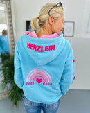 Herzlein® Sweatjacke "Feel Good" in Himmelblau