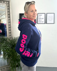 Herzlein® Sweatjacke "Feel Good" in Navy Blau