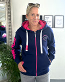 Herzlein® Sweatjacke "Feel Good" in Navy Blau