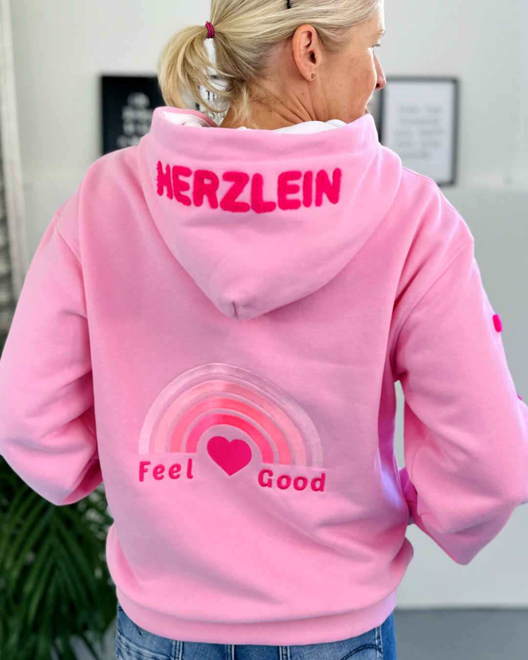 Herzlein® Sweatjacke "Feel Good" in Rosa