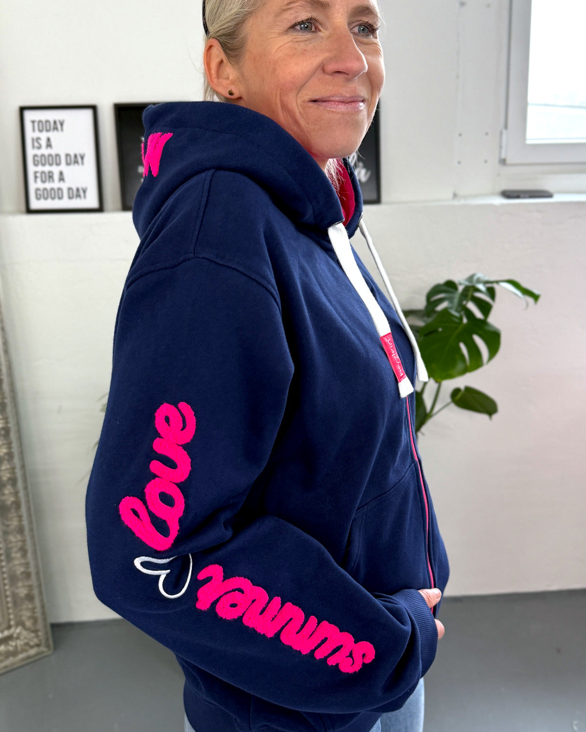 Herzlein® Sweatjacke "Summer Love" in Navy Blau