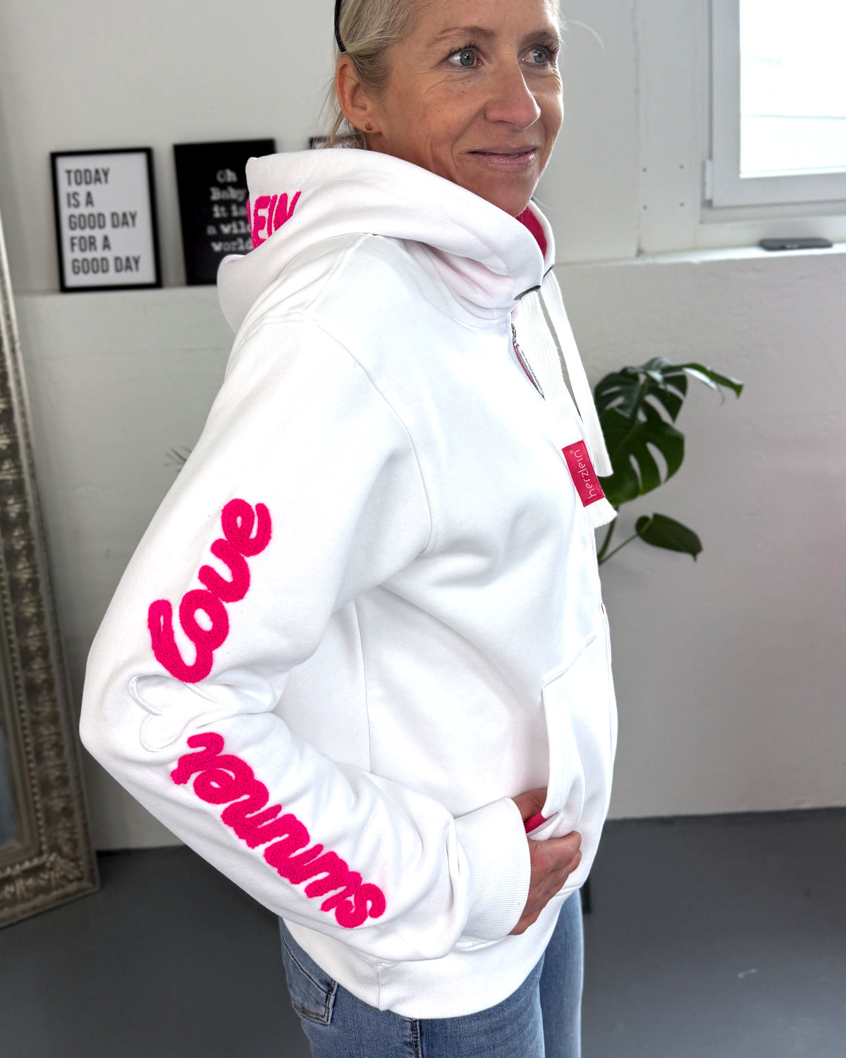 Herzlein® Sweatjacke "Summer Love" in Weiß