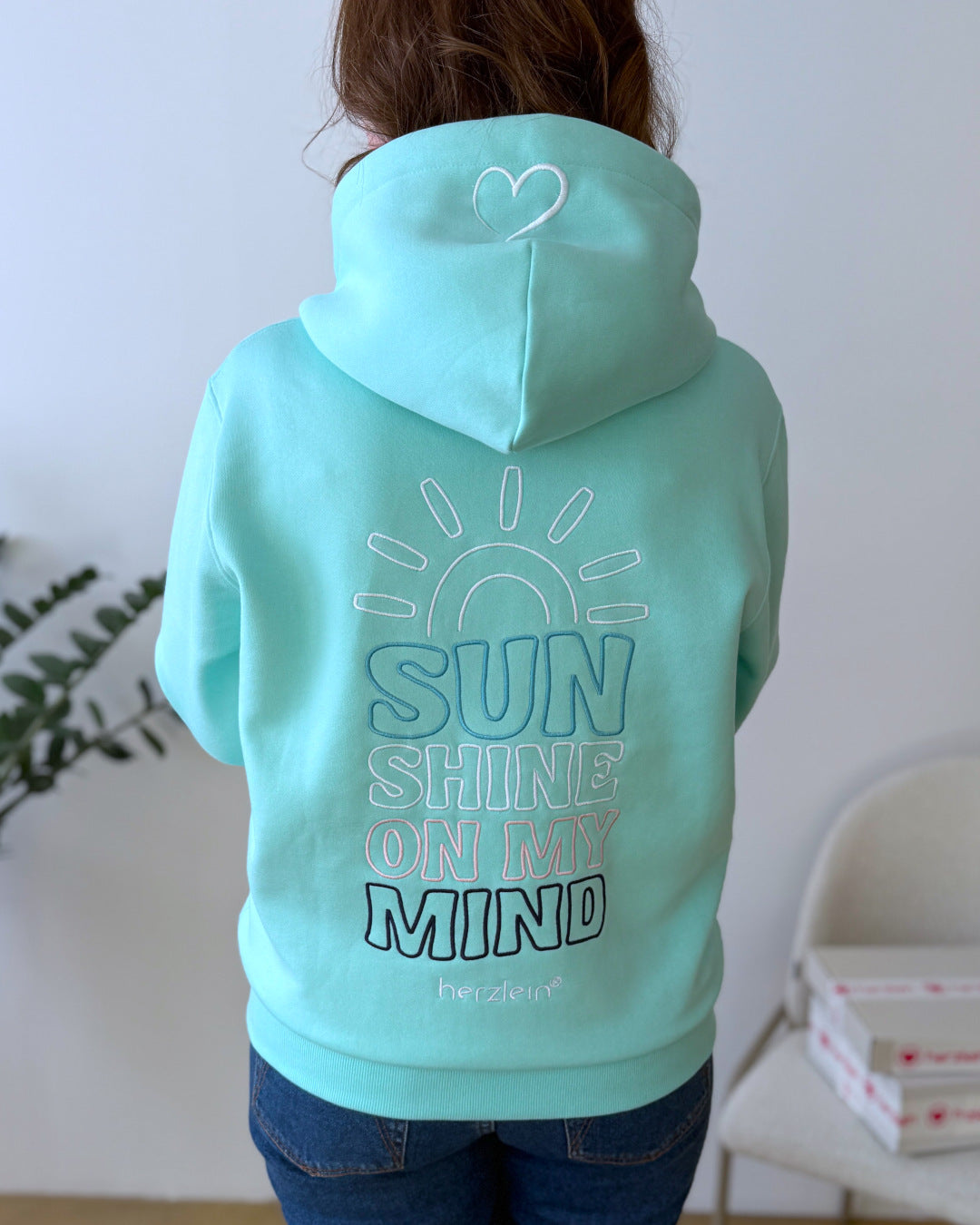 Herzlein® Sweatjacke "Sunshine on my Mind" in Mint