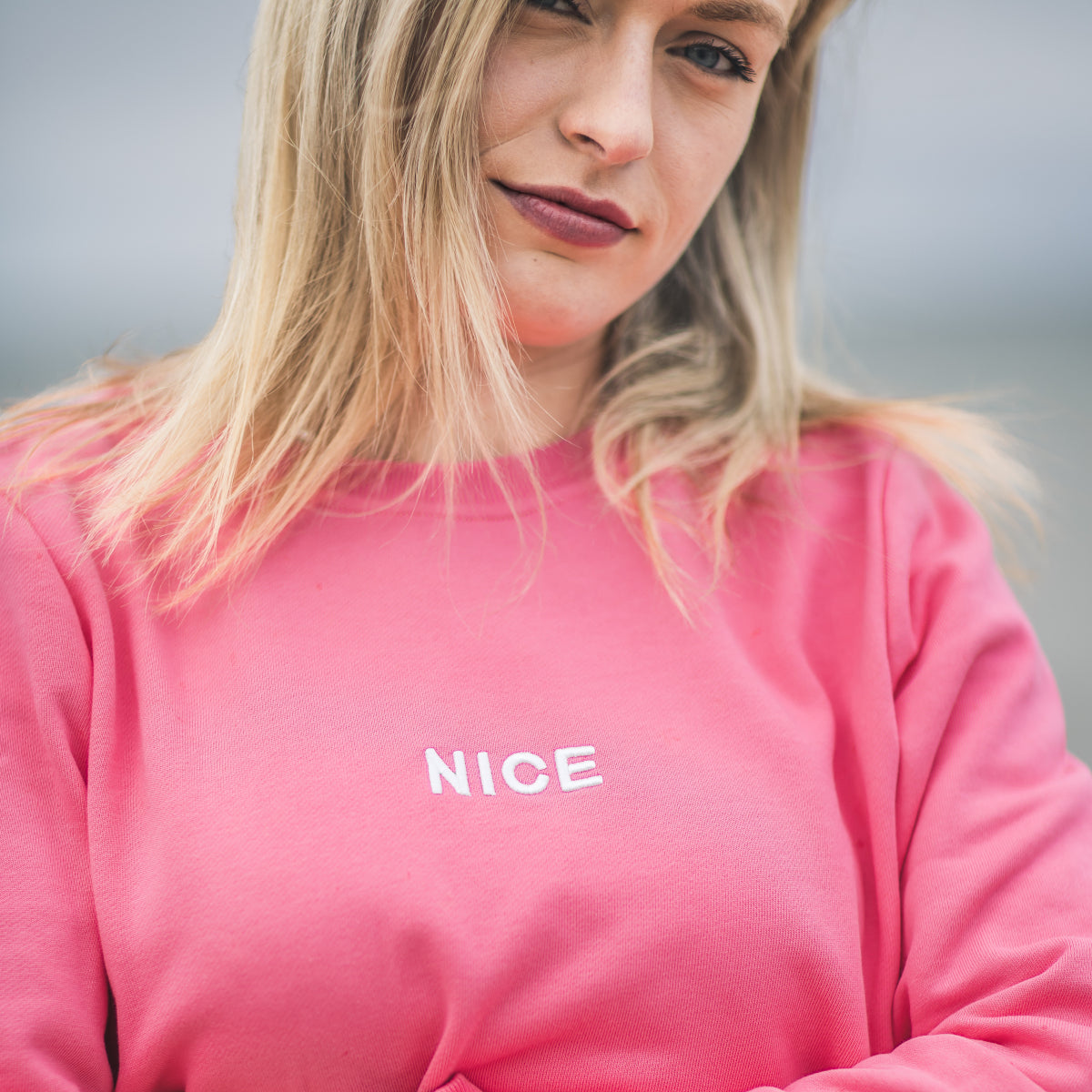Herzlein® Sweatshirt "NICE" in Flamingo