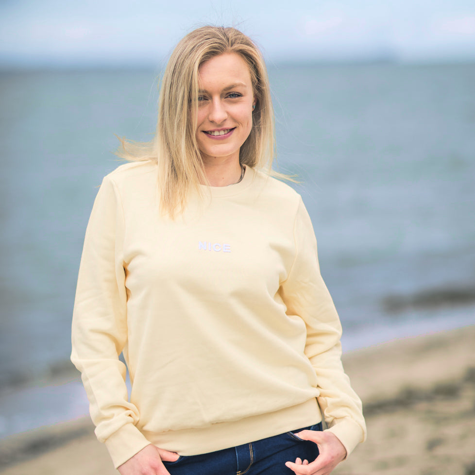 Herzlein® Sweatshirt "NICE" in Vanille