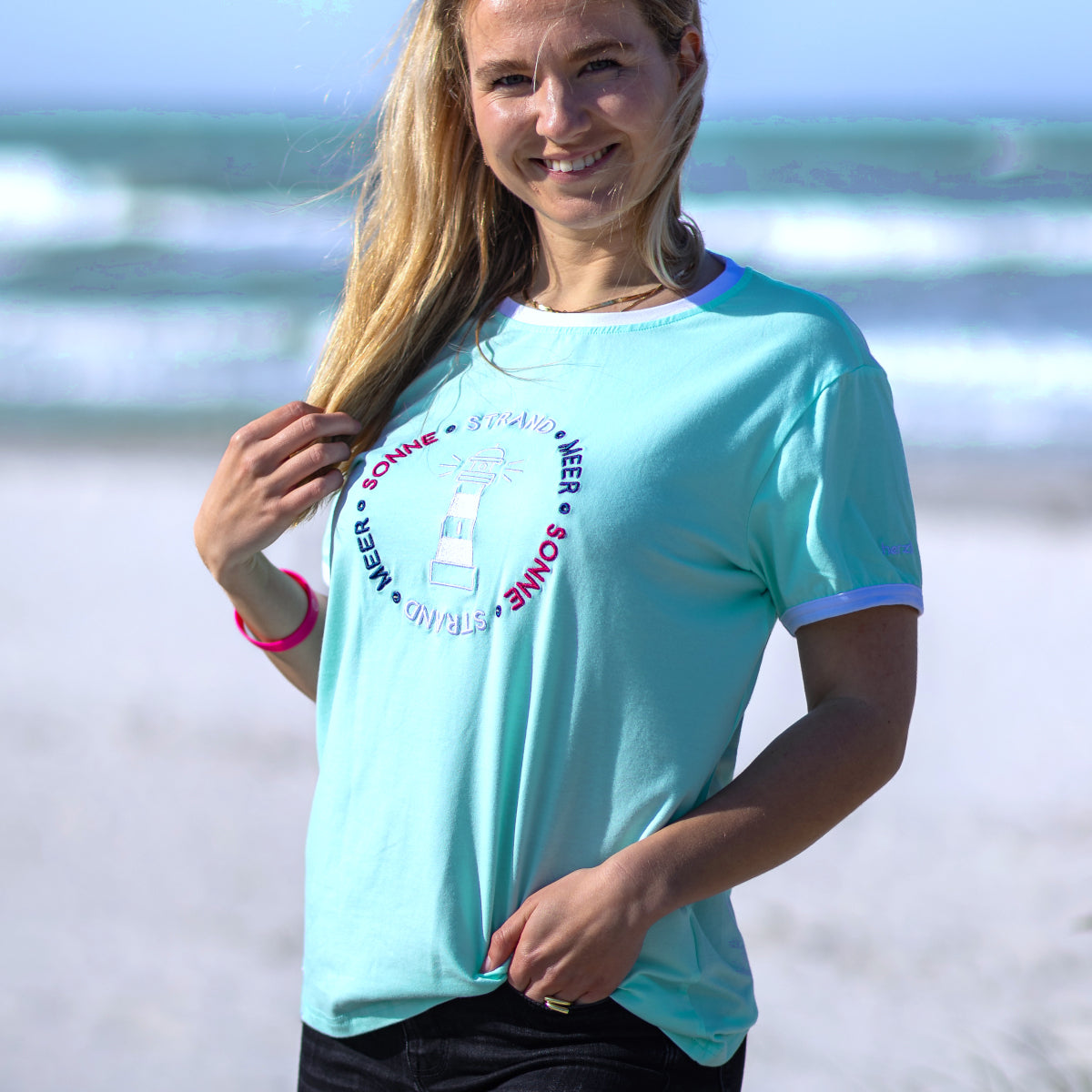 Herzlein® T-Shirt "Leuchtturm" in Mint
