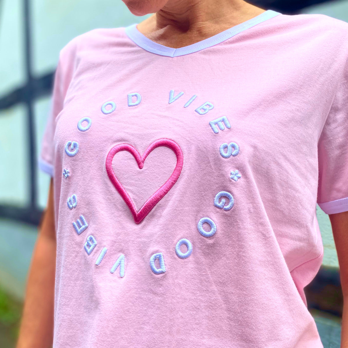Herzlein® T-Shirt Nina "Good Vibes" in Rosa