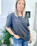 Herzlein® T-Shirt "Love your Life" in Dunkelgrau